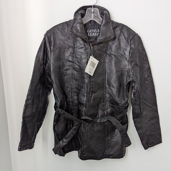 NWT Vintage Navarre Leather Company Genuine Leather Jacket, Large - Picture 1 of 5